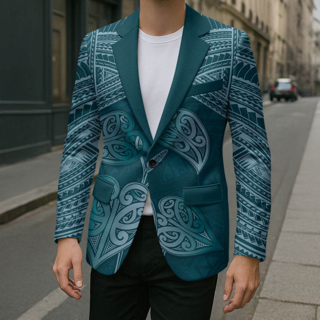 Cyan New Zealand Kawakawa Maori Ngaru Blazer