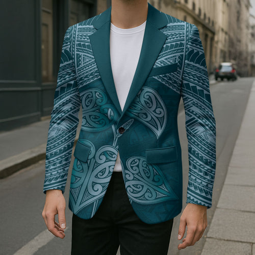 Cyan New Zealand Kawakawa Maori Ngaru Blazer