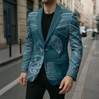 Cyan New Zealand Kawakawa Maori Ngaru Blazer