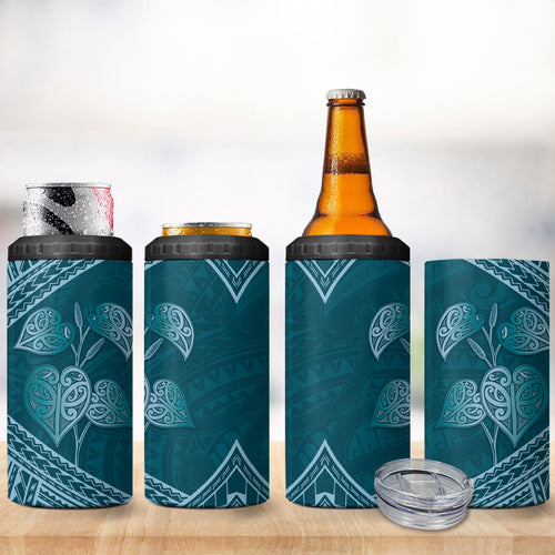 Cyan New Zealand Kawakawa Maori Ngaru 4 in 1 Can Cooler Tumbler