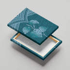 Cyan New Zealand Kawakawa Maori Ngaru Canvas Wall Art