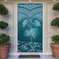 Cyan New Zealand Kawakawa Maori Ngaru Door Cover