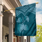 Cyan New Zealand Kawakawa Maori Ngaru Garden Flag