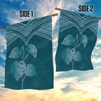 Cyan New Zealand Kawakawa Maori Ngaru Garden Flag