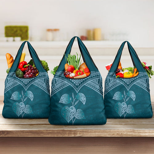 Cyan New Zealand Kawakawa Maori Ngaru Grocery Bag