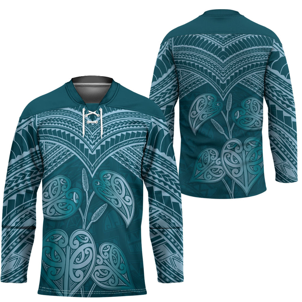 Cyan New Zealand Kawakawa Maori Ngaru Hockey Jersey