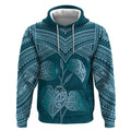 Cyan New Zealand Kawakawa Maori Ngaru Hoodie