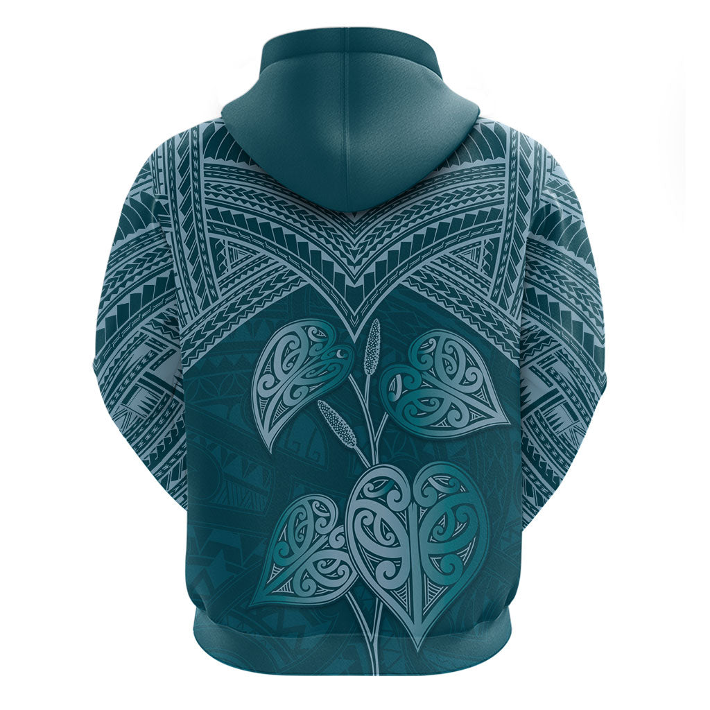 Cyan New Zealand Kawakawa Maori Ngaru Hoodie