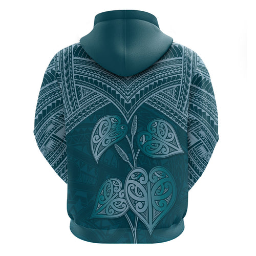 Cyan New Zealand Kawakawa Maori Ngaru Hoodie