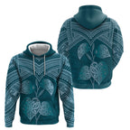 Cyan New Zealand Kawakawa Maori Ngaru Hoodie