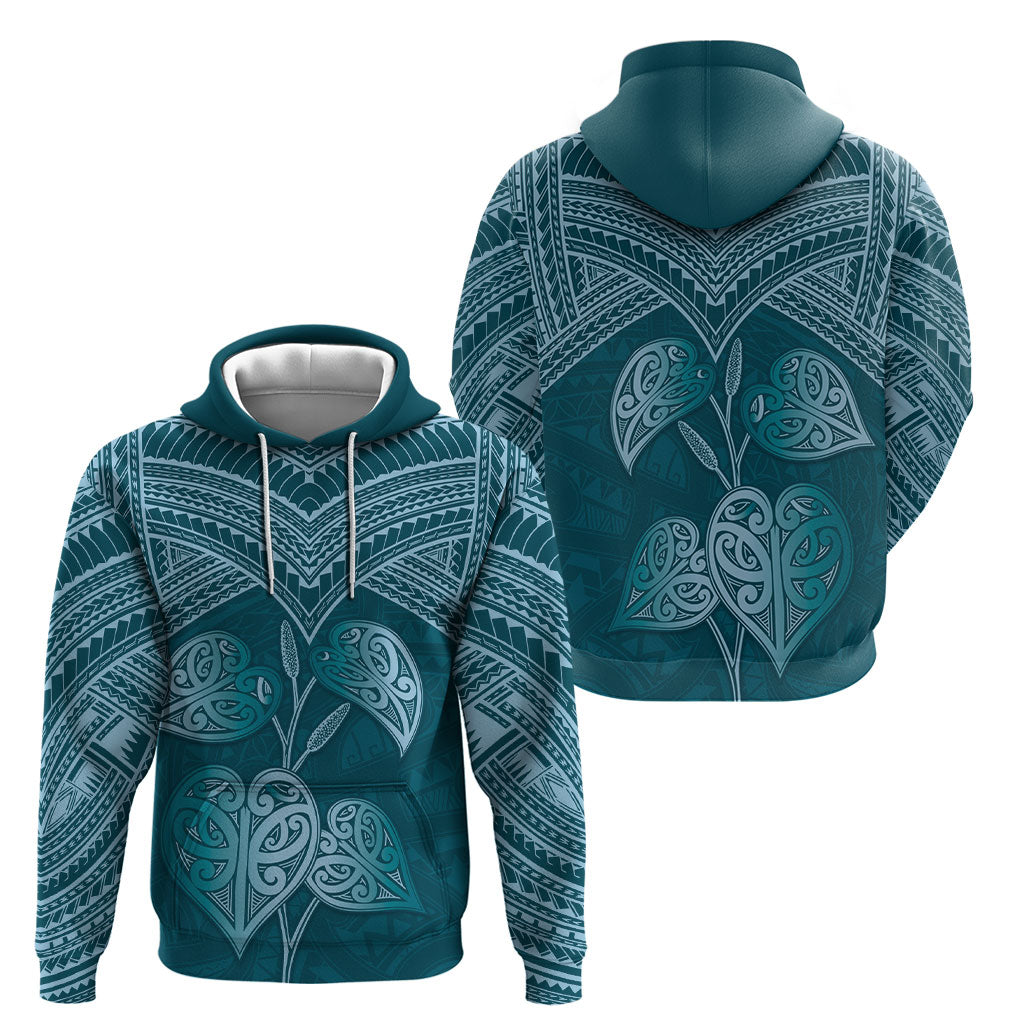 Cyan New Zealand Kawakawa Maori Ngaru Hoodie