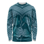 Cyan New Zealand Kawakawa Maori Ngaru Long Sleeve Shirt