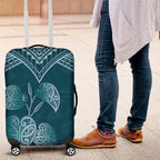Cyan New Zealand Kawakawa Maori Ngaru Luggage Cover