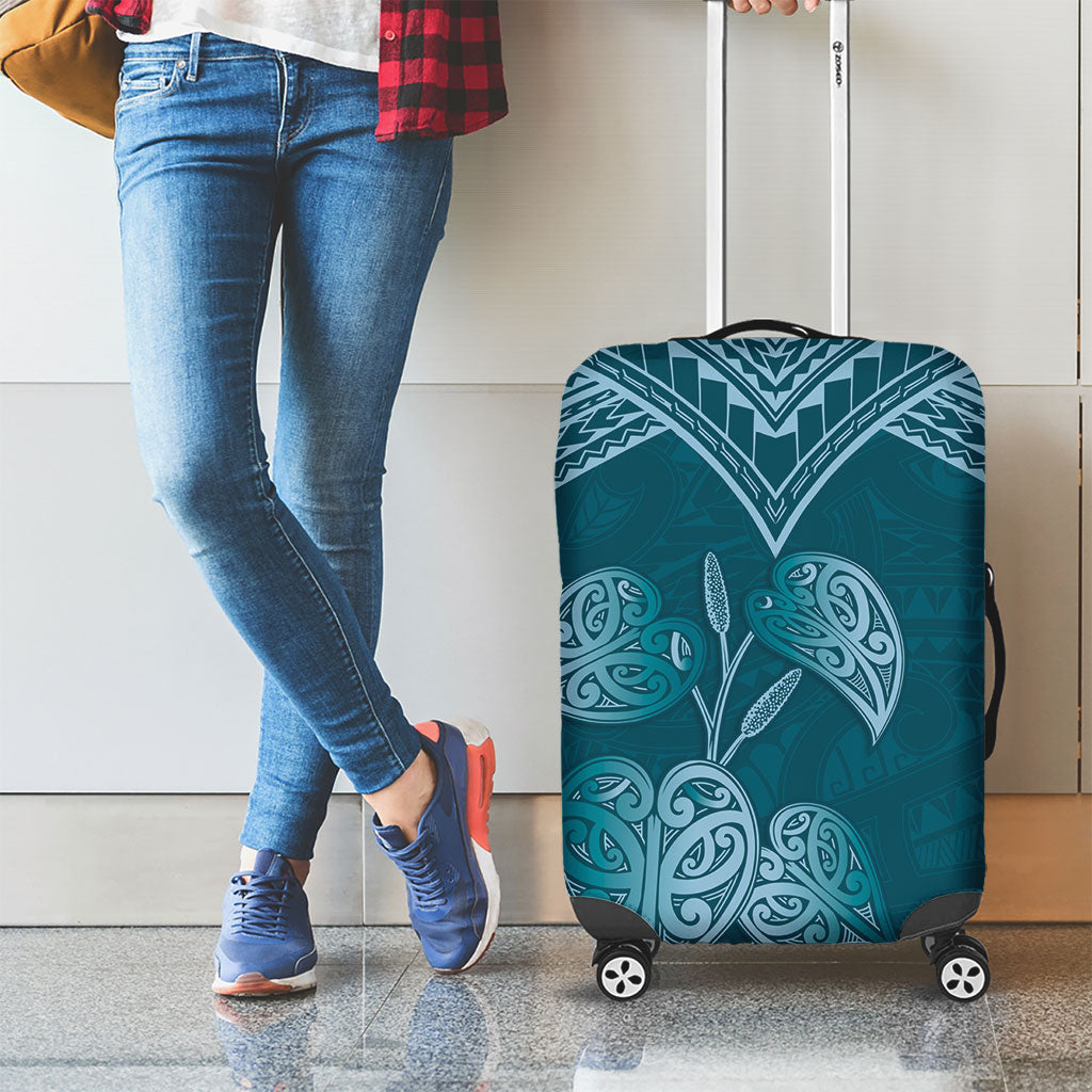 Cyan New Zealand Kawakawa Maori Ngaru Luggage Cover