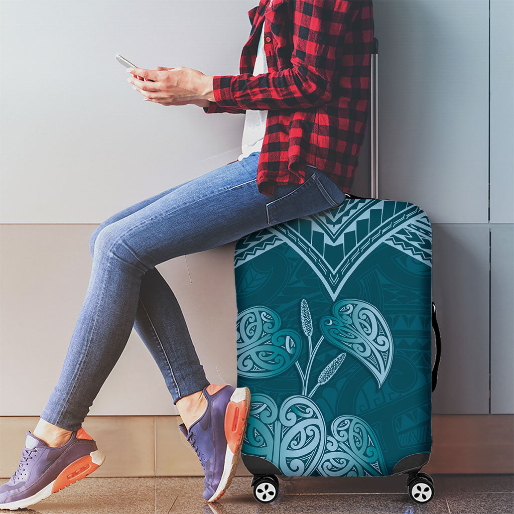 Cyan New Zealand Kawakawa Maori Ngaru Luggage Cover