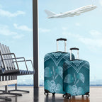 Cyan New Zealand Kawakawa Maori Ngaru Luggage Cover