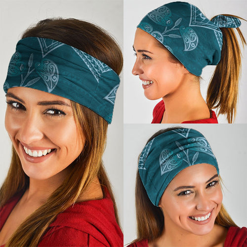 Cyan New Zealand Kawakawa Maori Ngaru Neck Gaiter