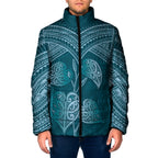 Cyan New Zealand Kawakawa Maori Ngaru Padded Jacket