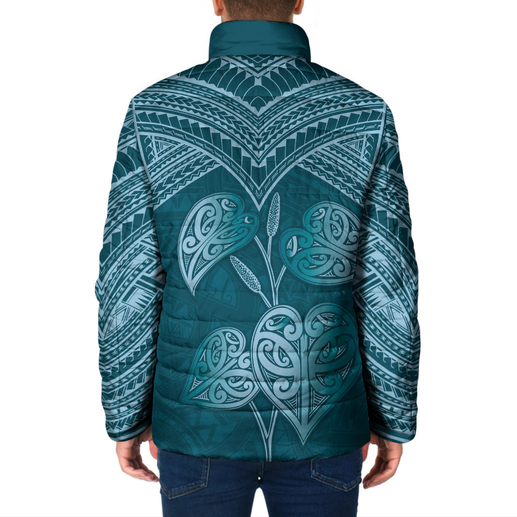 Cyan New Zealand Kawakawa Maori Ngaru Padded Jacket