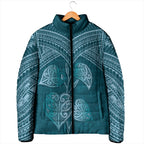 Cyan New Zealand Kawakawa Maori Ngaru Padded Jacket