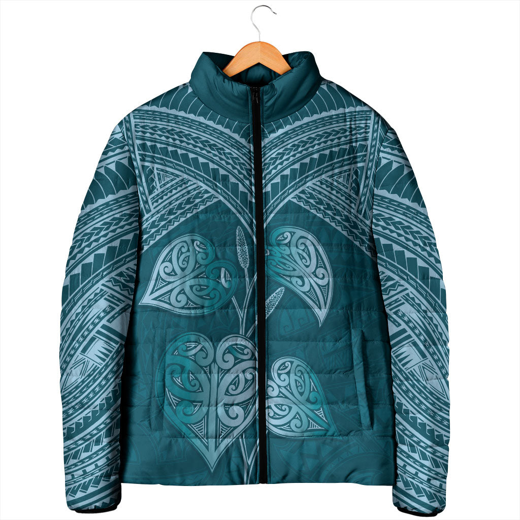 Cyan New Zealand Kawakawa Maori Ngaru Padded Jacket