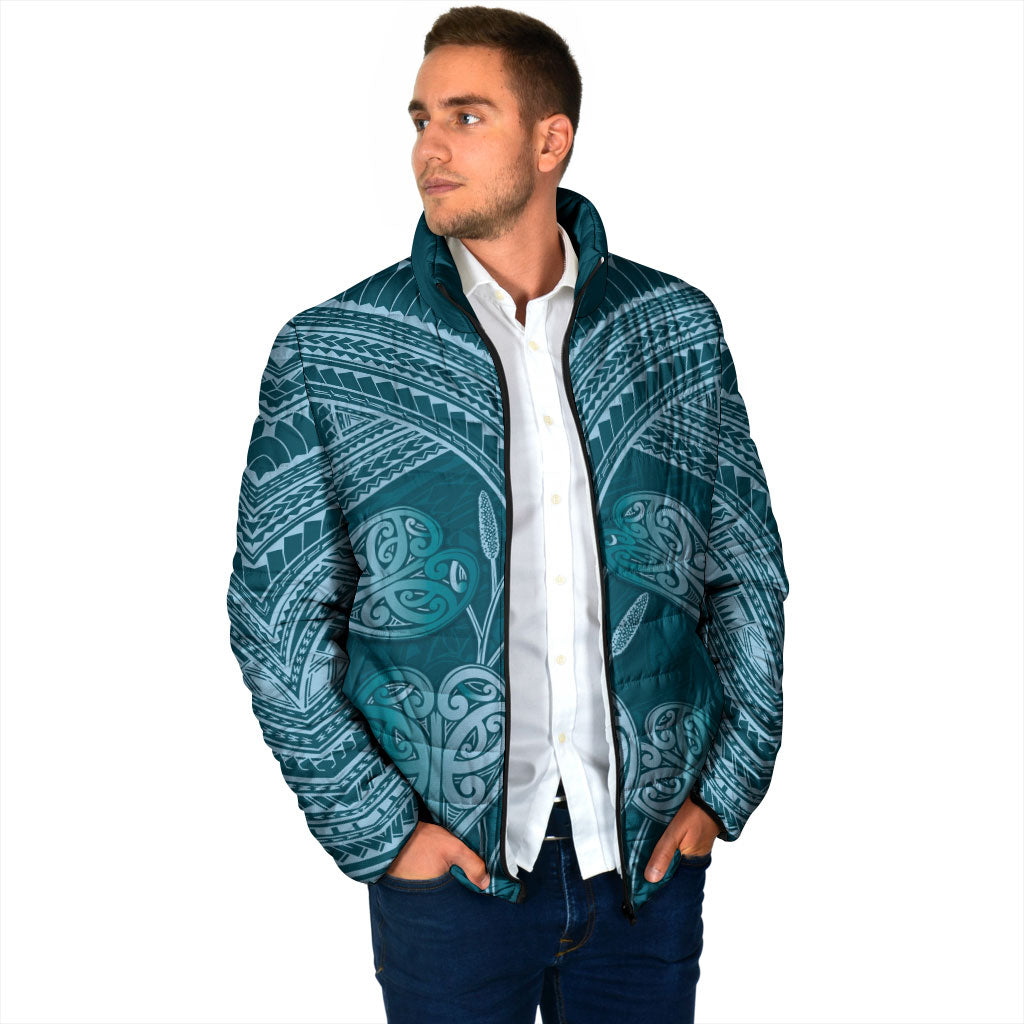 Cyan New Zealand Kawakawa Maori Ngaru Padded Jacket