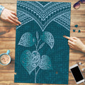 Cyan New Zealand Kawakawa Maori Ngaru Puzzle