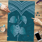 Cyan New Zealand Kawakawa Maori Ngaru Puzzle