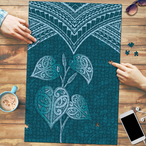 Cyan New Zealand Kawakawa Maori Ngaru Puzzle