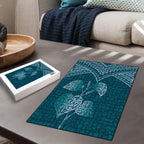 Cyan New Zealand Kawakawa Maori Ngaru Puzzle