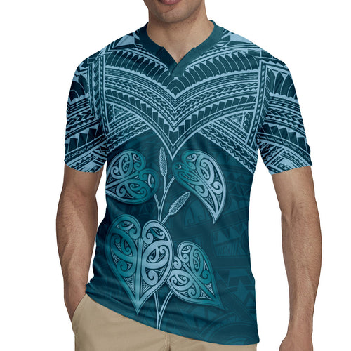 Cyan New Zealand Kawakawa Maori Ngaru Rugby Jersey