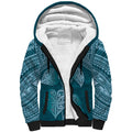 Cyan New Zealand Kawakawa Maori Ngaru Sherpa Hoodie
