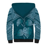 Cyan New Zealand Kawakawa Maori Ngaru Sherpa Hoodie