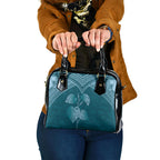 Cyan New Zealand Kawakawa Maori Ngaru Shoulder Handbag