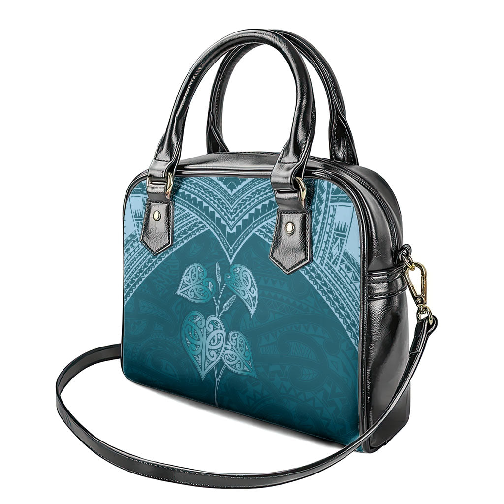 Cyan New Zealand Kawakawa Maori Ngaru Shoulder Handbag
