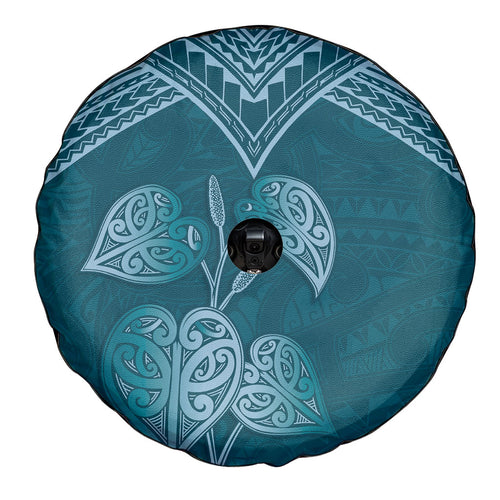 Cyan New Zealand Kawakawa Maori Ngaru Spare Tire Cover