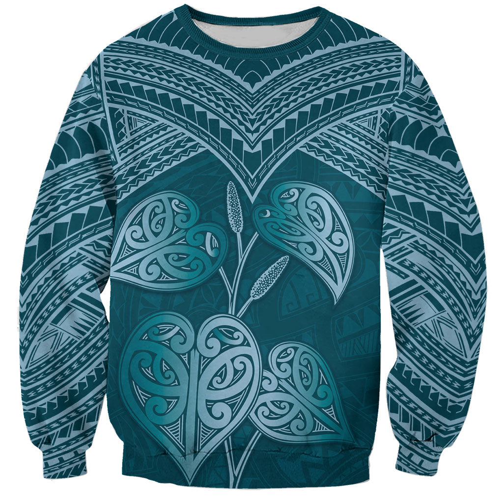 Cyan New Zealand Kawakawa Maori Ngaru Sweatshirt