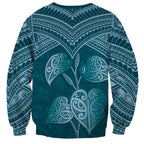 Cyan New Zealand Kawakawa Maori Ngaru Sweatshirt