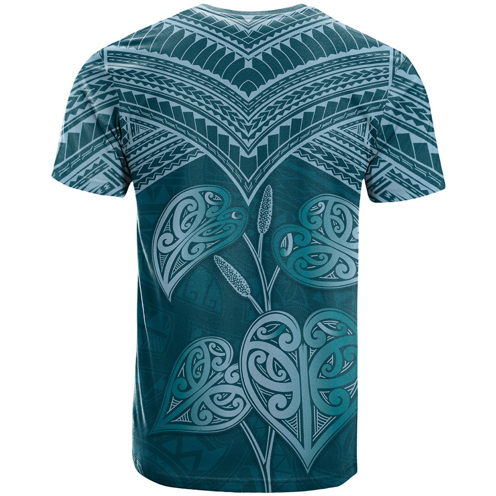 Cyan New Zealand Kawakawa Maori Ngaru T Shirt