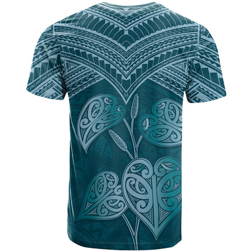 Cyan New Zealand Kawakawa Maori Ngaru T Shirt