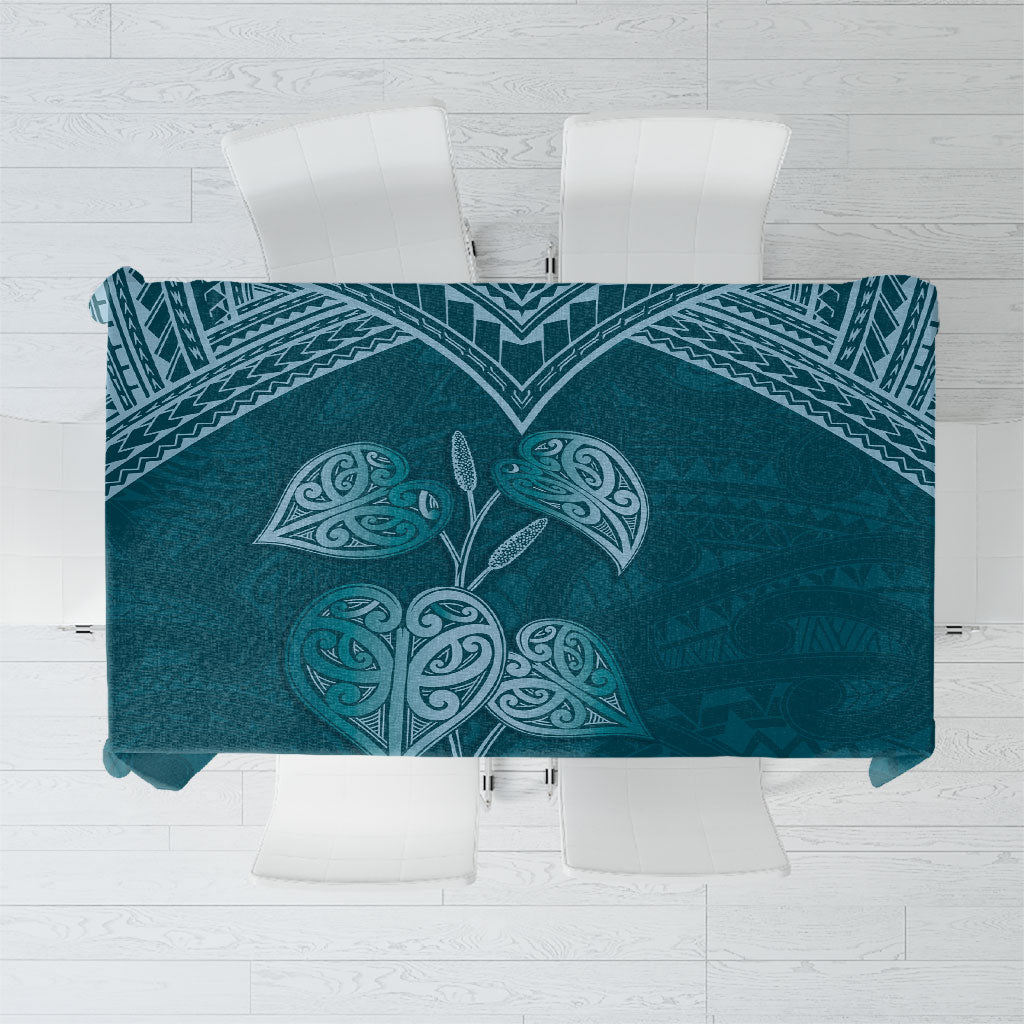 Cyan New Zealand Kawakawa Maori Ngaru Tablecloth