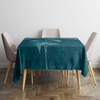 Cyan New Zealand Kawakawa Maori Ngaru Tablecloth