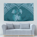 Cyan New Zealand Kawakawa Maori Ngaru Tapestry