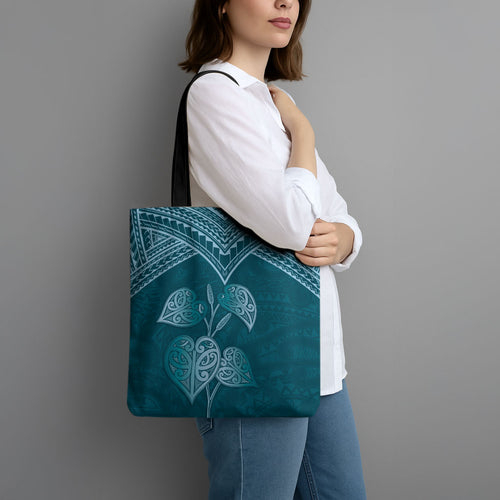 Cyan New Zealand Kawakawa Maori Ngaru Tote Bag