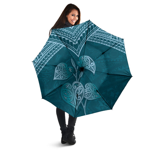 Cyan New Zealand Kawakawa Maori Ngaru Umbrella