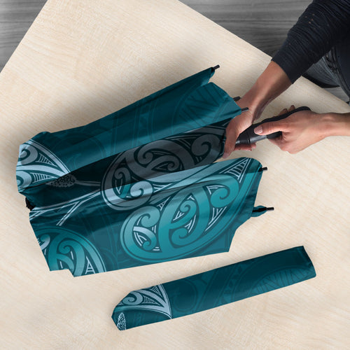 Cyan New Zealand Kawakawa Maori Ngaru Umbrella