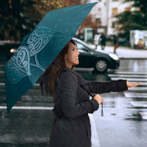 Cyan New Zealand Kawakawa Maori Ngaru Umbrella