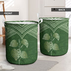 Green New Zealand Kawakawa Maori Ngaru Laundry Basket