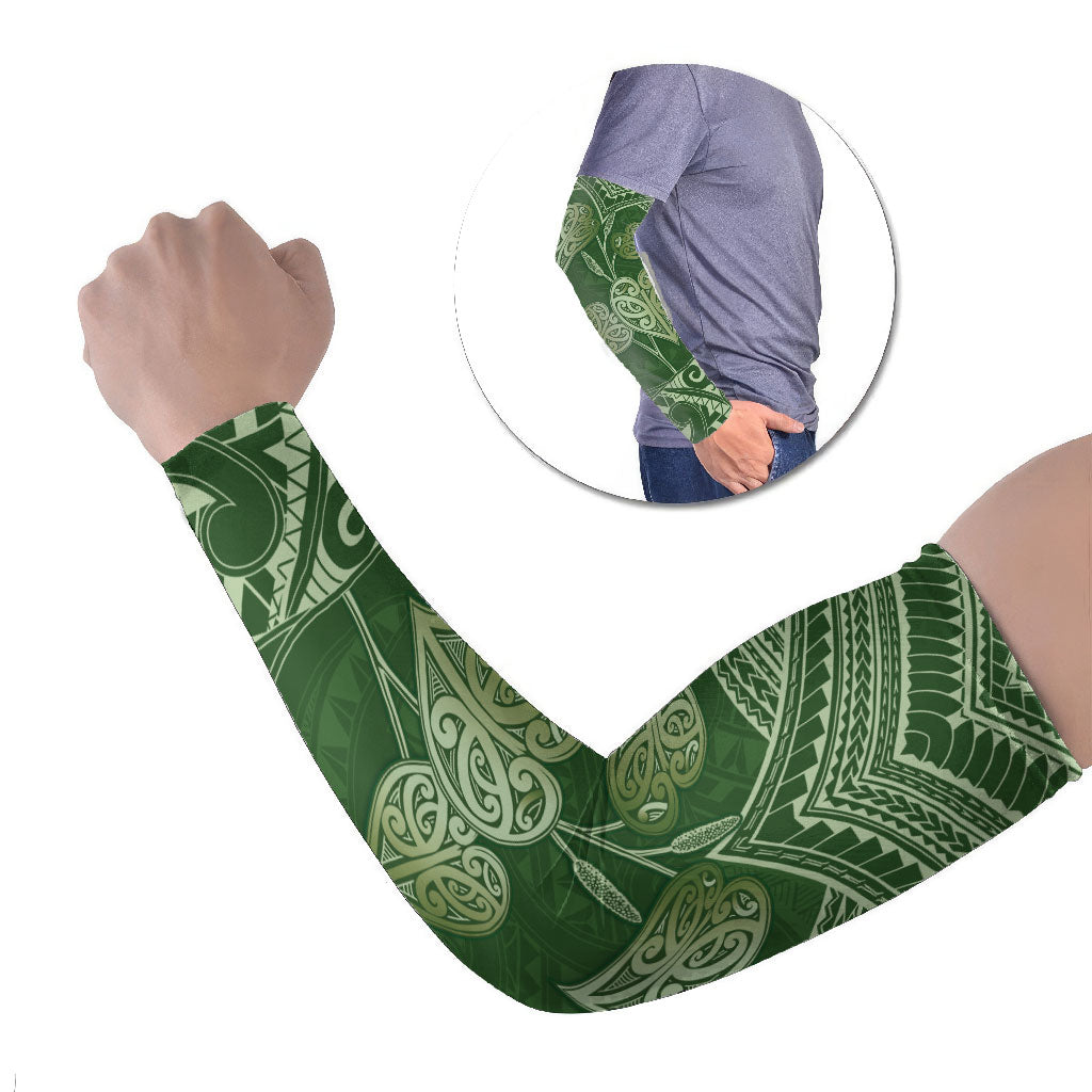 Green New Zealand Kawakawa Maori Ngaru Arm Sleeves