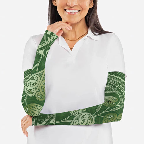 Green New Zealand Kawakawa Maori Ngaru Arm Sleeves